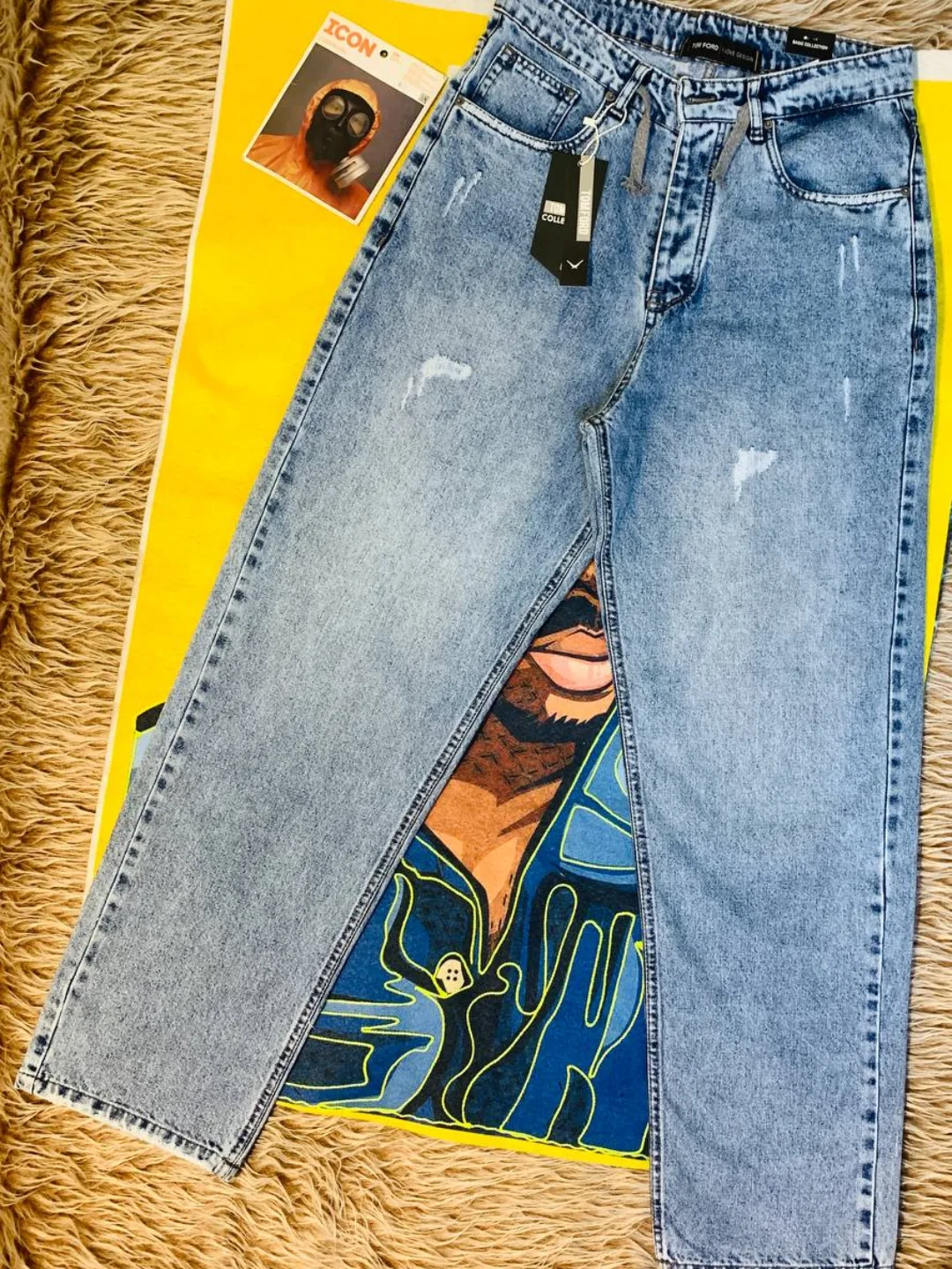 شلوار لی پر ایرانی درجه A بدون کش مدل بگ استایل